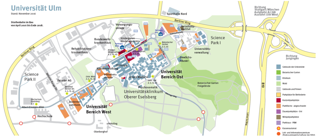 Ulm University campus map
